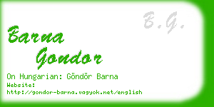 barna gondor business card